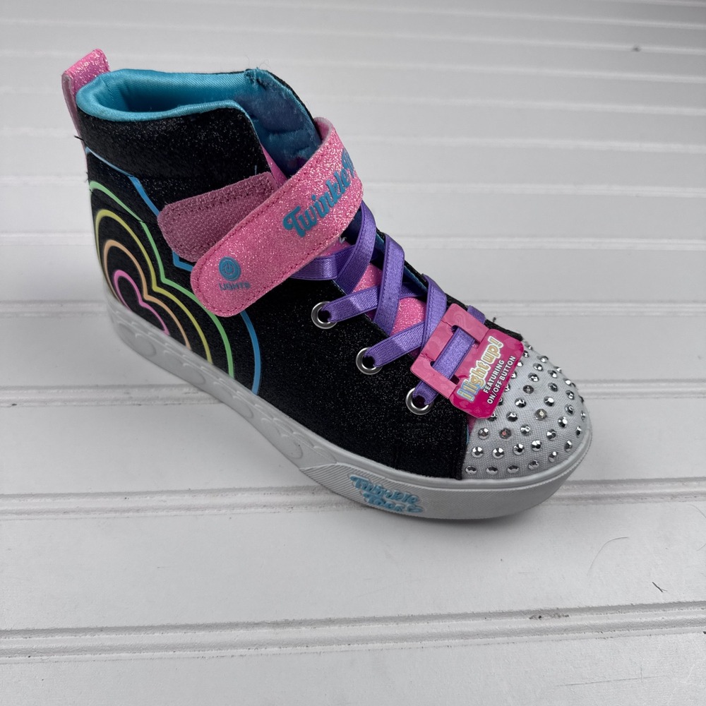Twinkle Toes Youth Girls Size 13 Black Rainbow High Top RIGHT SHOE ONLY AMPUTEE